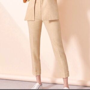 Ann Taylor The High Waist Ankle Pant - Curvy Fit in Butter Yellow career office